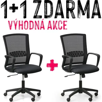 VÝHODNA SADA 1+1 ZDARMA - Kancelářská židle PATRICK, černá