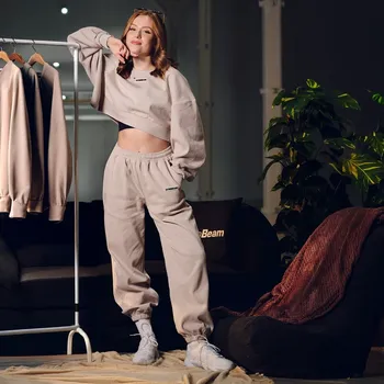 GymBeam Dámské tepláky Aura Grey L šedá