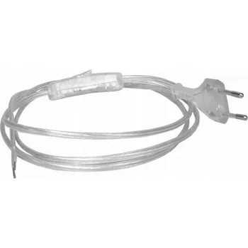 elektrický kabel Plochý kabel OMY 2x0,75 s vidlicí a vypínačem, 2,5 m, transparentní (průhledný)