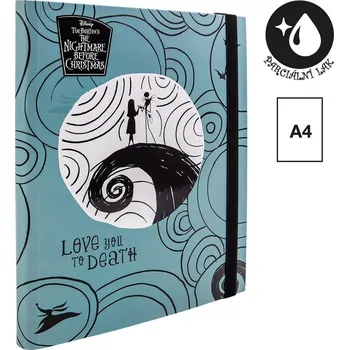 Školní batoh Školní box s gumičkou, Tim Burton 3, A4, šedo-modré