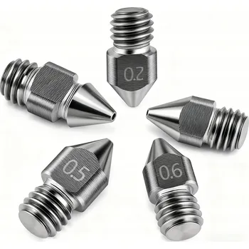 Příslušenství k 3D tiskárně 5X TRYSKY MK8 Z TVRZENÉ OCELI PRO 3D TISKÁRNY ENDER 3 CR-10, VYSOKÉ TEPLOTY