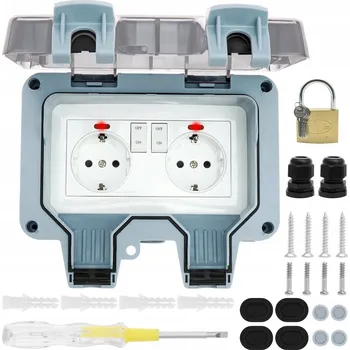 Elektrická zásuvka Elektrická Zásuvka hermetické Heckermann šedé