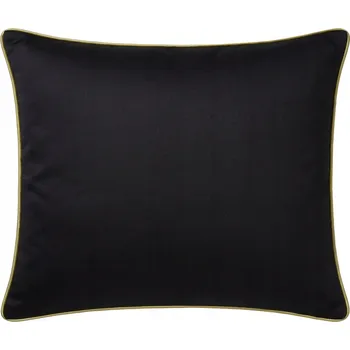 Povlečení POVLEČENÍ NA POLŠTÁŘ BAVLNA SATÉN QUEEN ČERNÉ SE ZLATÝM OZDOBNÝM LEMEM 50x70 cm