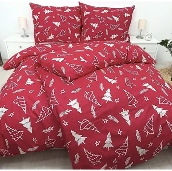 Povlečení Bavlněné povlečení 140x200 Vánoční strom II.jakost Zapínání: knoflík, Velikost polštáře: 70x90