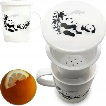Hrnek s louhovacím sítkem a víčkem panda