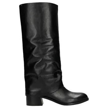 Dámské kozačky Dámské Kožené Kozačky S Vysokým Svrškem A Jemným Nařasením Wojas 7114251 39