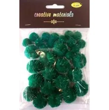 Set školních potřeb Pompony glitter zielone 15x25mm 30szt