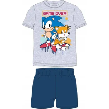 Pyžamo Sonic šedo-modré, velikost 128