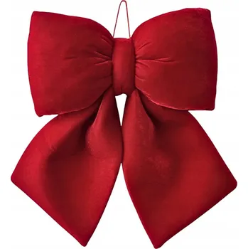 Vánoční ozdoba Vánoční Mašle 33 cm SAMETOVÁ závěsná ozdoba na stromeček Holly Bow červená