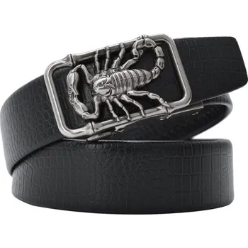 Opasek Pánský pásek se škorpionem L372 stříbrná 105 cm
