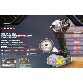 Parkside Performance Aku rázový utahovák PDSSAP 20-Li D3 – bez akumulátoru a nabíječky