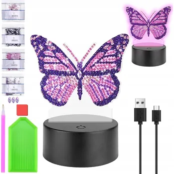 Diamantové malování Homgaty: Diamantové malování a noční světlo – DIY sada pro dívky