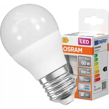 Žárovka OSRAM LED žárovky, klasický mini kulový tvar, náhrada za 60 W, patice E27, tvar P, 4 kusy
