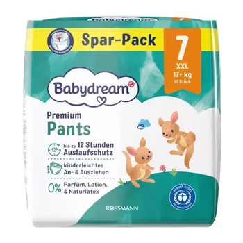 Plenkové kalhoty Babydream Plenkové kalhotky Premium Jumbo XXL 17+KG, vel. 7 32 ks
