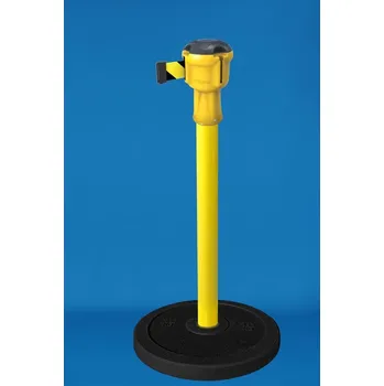 Plotový sloupek Žlutý zahrazovací sloupek s pásem 9m