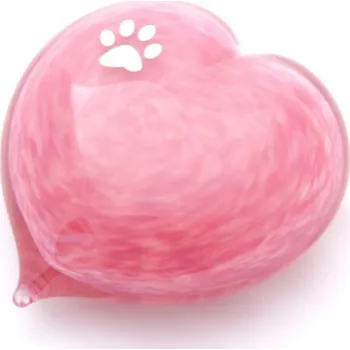 Skleněné srdce zvířecí mini - Růžová