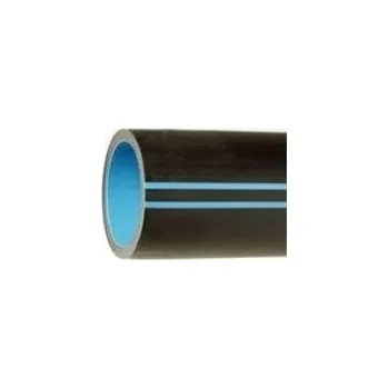 Vodovodní potrubí PEMD trubka tyčová 50x6.9 PN12,5 0,915kg/m PE80 SDR11 VODA-černá/modrý pruh