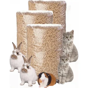 Podestýlka pro hlodavce EcoPellet Ekologická dřevěná podestýlka na pelety pro kočky, prasata a králíky 3x7L (21L)