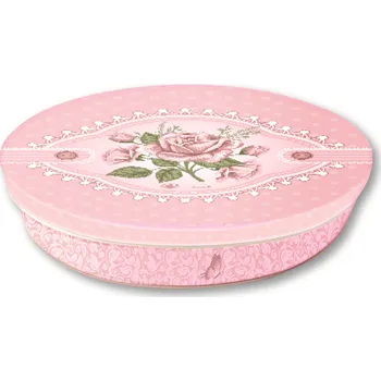 Čokoláda Born&syn Born Syn Pralinky z mléčné čokolády v plechové dóze motiv růže s krajkou 125g