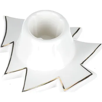 Svícen Autronic Svícen na kónickou svíčku - porcelán, tvar stromku, bílý