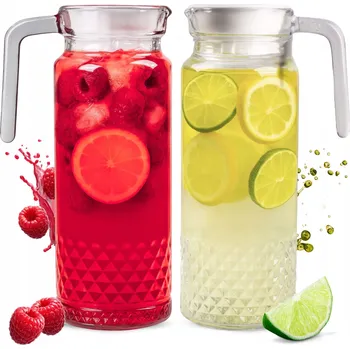 Džbán 1L Karafa na vodu, mléko, nápoje, džus, limonádu, víno - 2ks