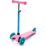 Dětská koloběžka Meteor Tucan 22659 s LED kolečky růžovo-modrá