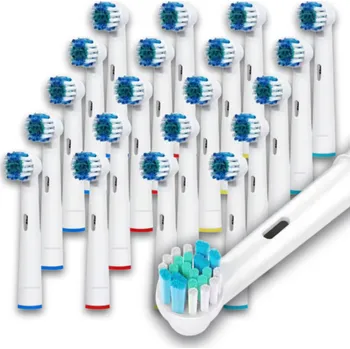 Elektrický zubní kartáček 20x HLAVICE PRO ELEKTRICKÉ ZUBNÍ KARTÁČKY BRAUN ORAL-B, BÍLÉ, SADA 20 ks