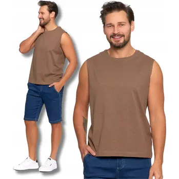 Pánské bavlněné tílko prodyšné na léto MORAJ hnědé XXL