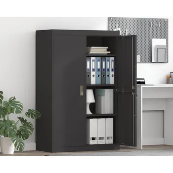 vidaXL Úložná skříňka s úložištěm 2 pcs Černá 90 x 40 x 140 cm