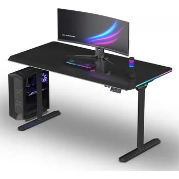 Počítačový stůl ULTRADESK Herní stůl QUEST, 140x70cm, 72-120cm, černá-černá