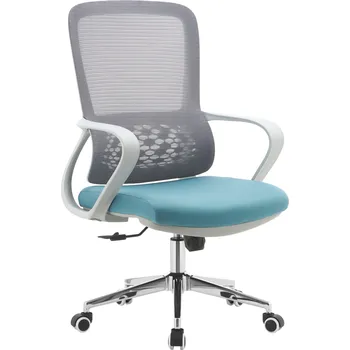 Ergonomické kancelářské křeslo FOSTER TYP 2, šedá/modrá, 110 kg nosnost