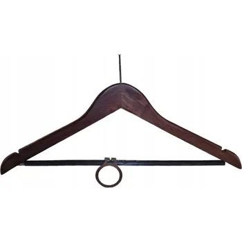 Věšák Hotelový věšák proti krádeži dřevěná příčka 5 ks M - HNĚDÝ