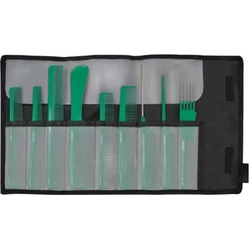 Vrták JAGUAR Sada kadeřnických hřebenů 9 ks smaragd