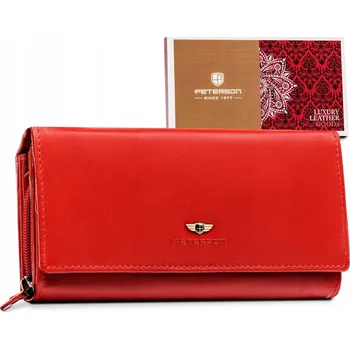Peterson peněženka z pravé kůže červená - dámská