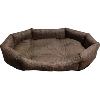 Pelíšek pro psa Pelech pro domácí mazlíčky - hnědý, lněný efekt - 90 x 70 cm II.jakost