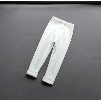 Chlapecké kalhoty Dívčí zimní zateplené legíny (vel. pro 2-11 let) - bavlněné Barva: Bílá, Velikost: 150 (10-11 let)