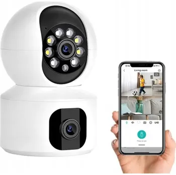 IP kamera OTOČNÁ KAMERA DVOJITÁ 2MP VNITŘNÍ WIFI HD ZOOM CHŮVIČKA MONITORING