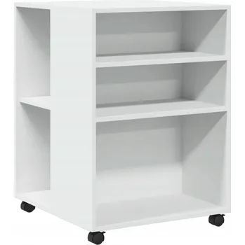 Obývací pokoj Odkládací stolek na kolečkách, bílý, 55x60x78 cm