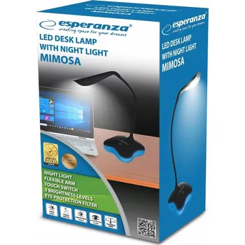 Lampička Stolní lampička Esperanza LED DESK černá, příkon do 3 W