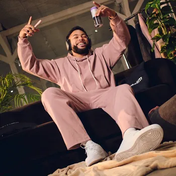 Pánská mikina GymBeam Aura Hoodie Roux XL růžová