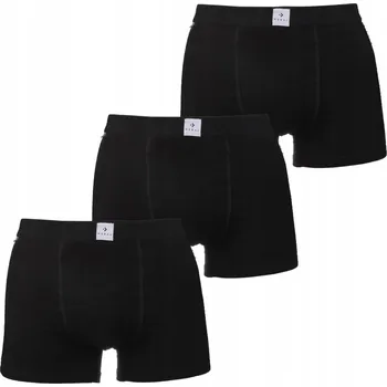Boxerky Pánské boxerky Moraj černé bavlněné 3-kusové balení velikost M bez vzoru