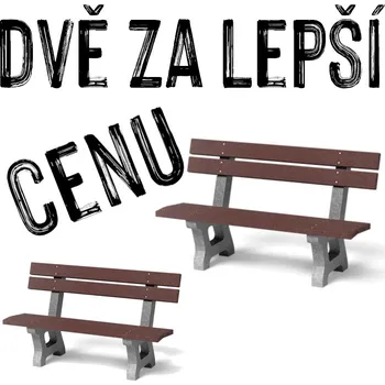 Zahradní lavice VÝHODNÁ SADA 2 ZA LEPŠÍ CENU - Venkovní lavička HÁŇA, recyklát