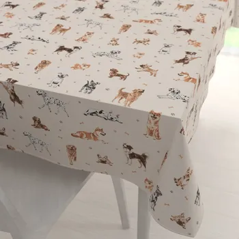 ubrus Bavlněný obdélníkový ubrus Sandra SA-620 Psí kamarádi na krémovém 50x100 cm