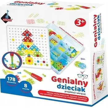 ostatní stavebnice Mozaika se šroubovákem Askato Geniální Dítě 178 dílků