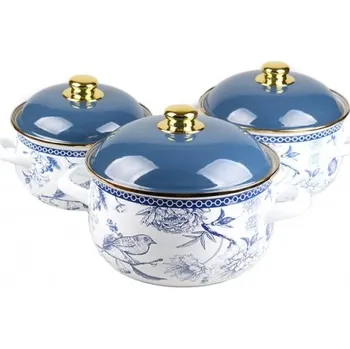 Sada nádobí 6-dílná sada smaltovaných hrnců ZL-8726