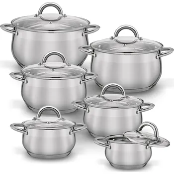 Sada nádobí TADAR Sada nerezových hrnců 12d Barylka (12-dílná sada nerezového nádobí na indukci BARYLKA)
