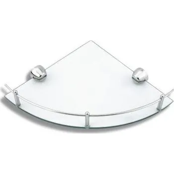 Drátěná police polička rohová se zábradlím čiré sklo/chrom 6358.0