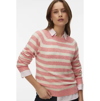 Dámský svetr Vero Moda lehký svetr pruhovaný Doffy korálový Velikost: XL