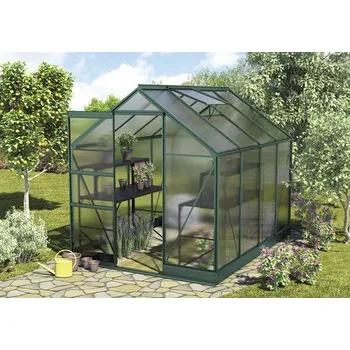 Skleník Skleník Vitavia Apollo 5000 polykarbonát 4 mm 195 x 261 cm zelený vč. základového rámu