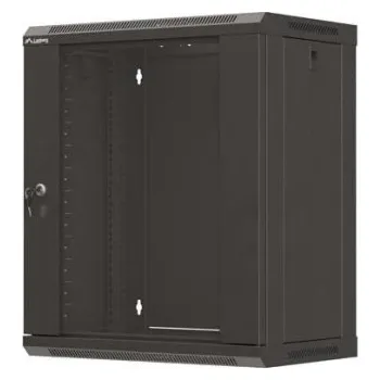 Racková skříň LANBERG 19" RACKOVÁ SKŘÍŇ PRO MONTÁŽ NA STĚNU 12U/540X350 (PLOCHÉ BALENÍ) S PROSKLENÝMI DVEŘMI ČERNÁ (WF03-5312-10B)